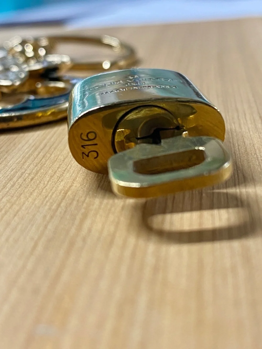 Authentic Louis Vuitton Padlock & Key Set #316 + Free Gift Charm